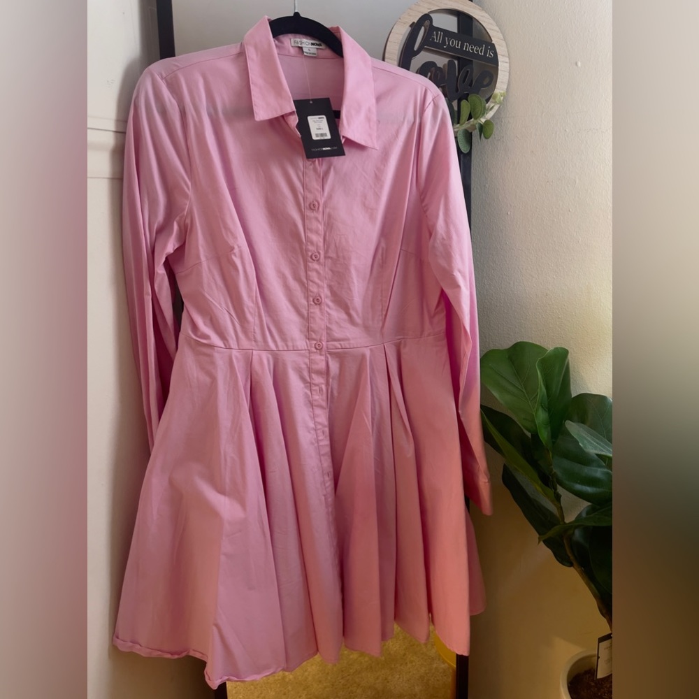 PINK COLLARED SHIRT DRESS 🩷.